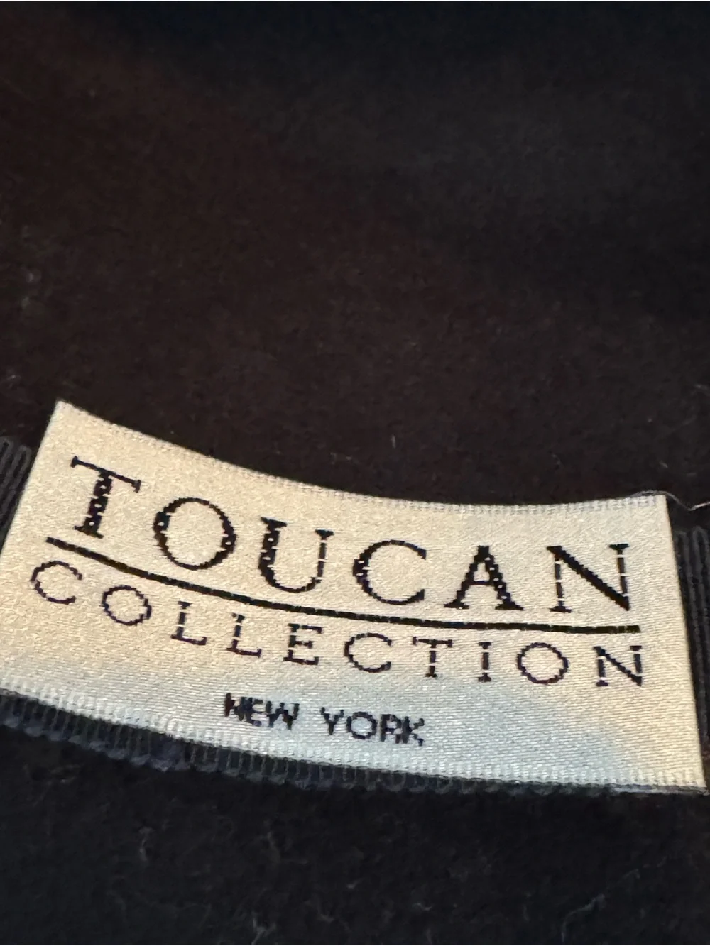 Vintage Toucan Collection Black Wool Floral Cloche Bowler Hat USA Made